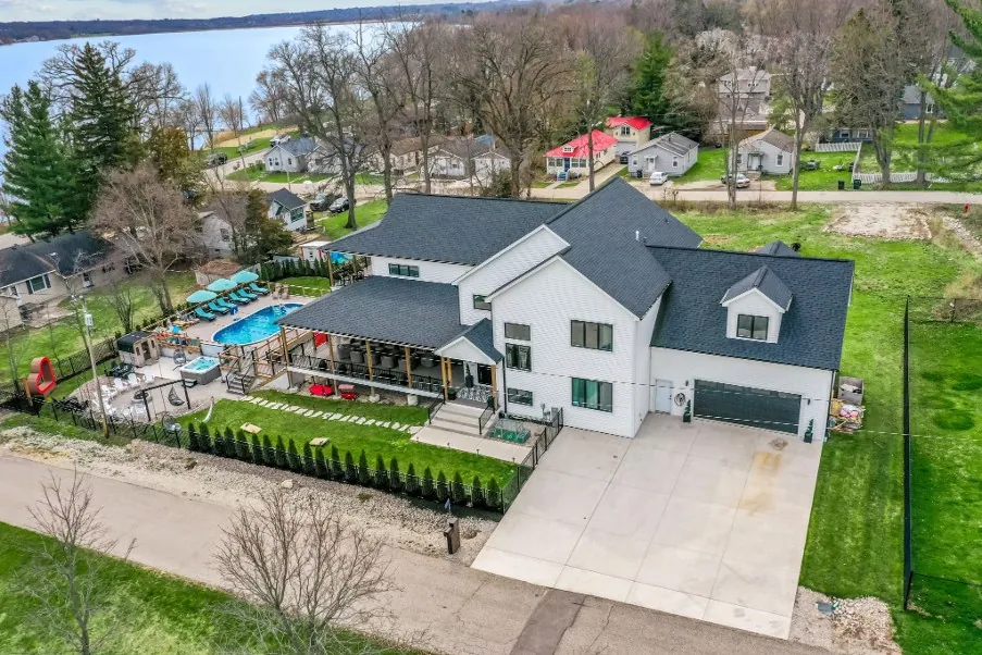 Aerial view of the residence